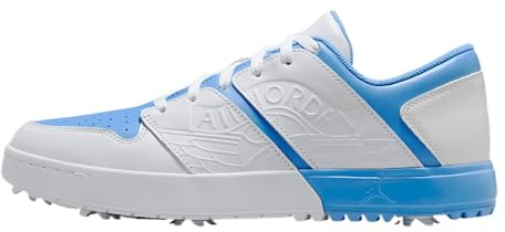 Nike Golf Air Jordan NU Retro 1 G Chaussures - Noir/Vert chance/Blanc 002, Blanc/bleu université, 7