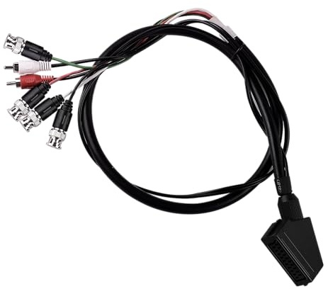 XTPTFABS Female RGB SCART to 4 BNC + Audio Cable Compatible with Sega Genesis, Saturn, Super Nint-endo, Neo-Geo, PlayStation, and Other Systems that Output RGB via SCART