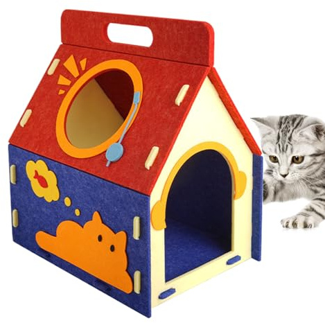 Lit Fermé Chat | Nid Enclos pour Animaux de Compagnie | Caverne de Nid pour Résistante au Vent,pour Chat et Chien, et Chiot, en Intérieur, Chambre À Coucher et Salon, en Hiver