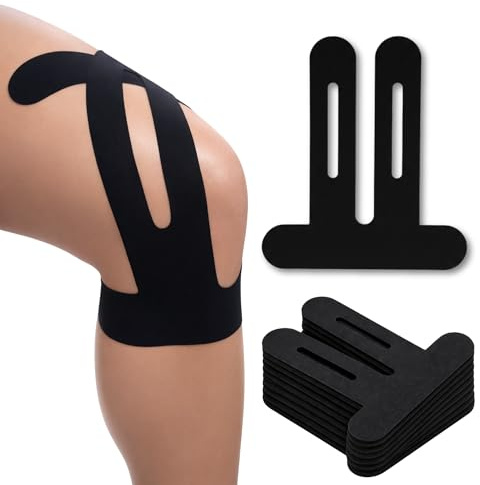 TS TAKE SPORT - nastro kinesiologico ginocchio, kinesio tape, tape kinesiologico, fascia ginocchio, kinesiology tape, 15 Pezzi (BLACK)