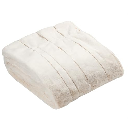 Paoletti Empress Kunstfell-Decke - weiche, elegante, schwere Decke für Bett oder Sofa (Creme - 140x200cm)