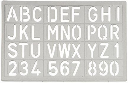 Plantilla Normógrafos 20mm en Plástico ABS. Letras y Números 1 Unidad