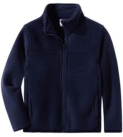Spring&Gege Chaqueta de Forro Polar Classics con Cremallera Completa Chaqueta Deportiva para Niño, azul marino, 7-8 años