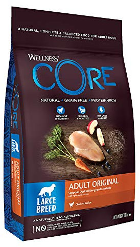 Wellness CORE Large Breed Original, Huhn, 10 kg, Hundefutter trocken für ausgewachsene Hunde großer Rassen, ohne Zuckerzusatz, getreidefrei, mit hohem Fleischanteil