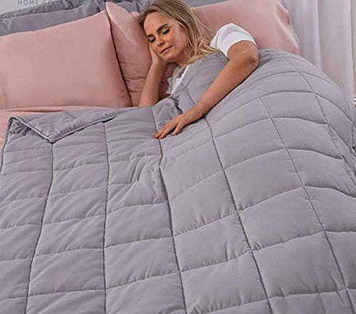 ADEPTNA Weighted Blanket for Adults Soft Sensory Sleep Therapy Reduce Anxiety Relieves Stress – disorders anxiety autism ADHD and sensory disorders (GREY, SINGLE - 4KG)