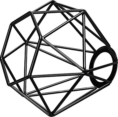 ledscom.de Käfig-Lampenschirm, schwarz, E27 / E14, 160mm Ø