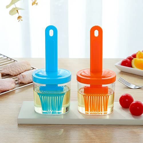 Miss-shop, Pennelli da Cucina in Silicone, Spazzola per Pasticceria con contenitore, Alimentare Resistente alle Alte Temperature Pennelli per Barbecue Adatto per Dolci/Barbecue/Bistecche
