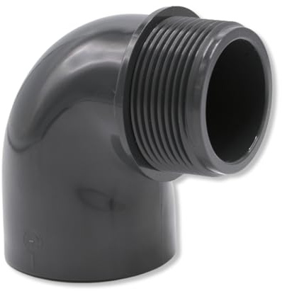 Baumaxxe Gomito PVC-U 90° 50 mm Filetto Maschio 1 1/2 PN16 - bm208