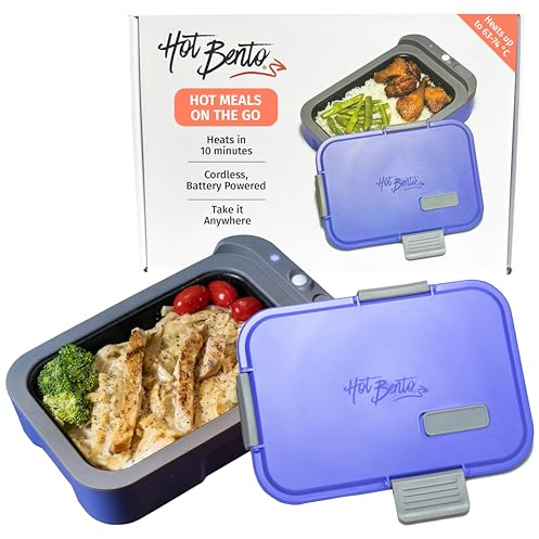 Hot Bento Food Warmer Lunch Box - Easy to Use, Rechargeable, Portable Food Heater for People On The Go, Enjoy A Warm Meal in Just 15 Minutes, Safe Electric Lunch Box for Adults and Kids - Very Peri