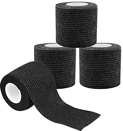 PEPAX 4 piezas de vendaje autoadhesivo cinta de agarre funda de agarre de 2 × 5 yardas vendaje cohesivo autoadhesivo tubo de agarre para máquinas de plumas