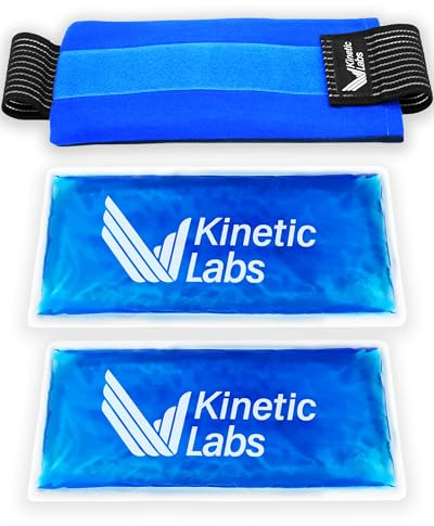 Reusable Ice Pack Wrap by Kinetic Labs - Gel Ice Pack Wrap - Ice Packs for Injuries Reusable (Large with Extra Gel Pack)