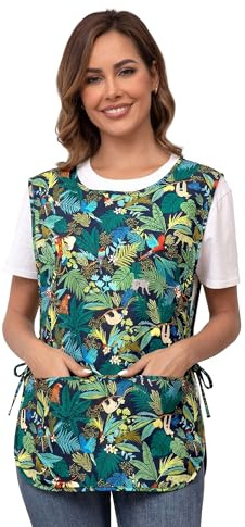 Nanxson Tablier gilet, tablier de chef sans manches avec 2 poches, liens latéraux pour le nettoyage et la cuisine CF3187