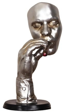 KGADRX Creative Abstract Smoking Man Statue Sculptures Thinker Art Resin Figurine Modern Desktop Decor Character Artwork Home Decorations,A