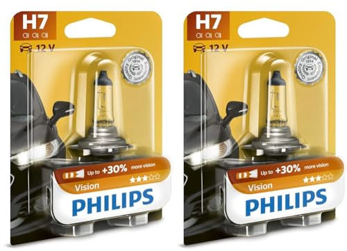 Philips 12972PRB1 Vision +30% H7 Halogen Scheinwerferlampe 12 V, 55 W, 1er Blister (Packung mit 2)