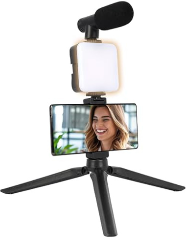 Mobiltelefonstativ med ljus – bärbart ljus för telefon | LED stabil selfiestativ för telefon, multifunktionellt bärbart mobilstativ för videoinspelning, smink, livestreaming | selfiestativ för telefon, multifunktionellt bärbart mobilstativ för videoinspelning, smink, livestreaming