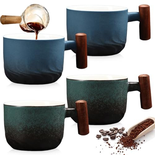 GOMETY 4er Set Espressotassen 70 ml, Premium Espresso Tassen mit Henkel, Mini Espresso Tassen, Mini Teetasse Kaffeetasse aus Keramik Mokkatassen Kaffeebecher für Tee Latte