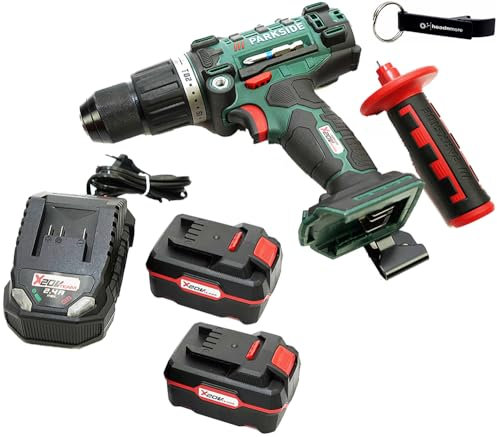 HEADNMORE® Bundle - PARKSIDE® 20V Akku Bohrschrauber Akkuschrauber PSBSA 20 + HEADNMORE® Schlüsselanhänger (2x4Ah Akku)