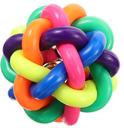 SEWOART Balle Colorée avec Grelot Jouet Résistant pour Chien Et Chat Stimulateur Dentaire Et Mental pour Chiots Et Animaux De Compagnie