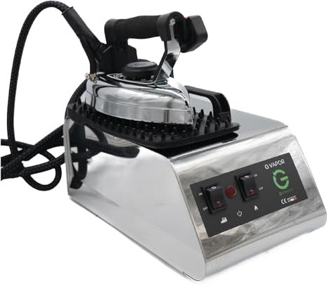 G GRIMALDI Ferro da Stiro Professionale con Caldaia in Acciaio Inox|G VAPOR 1150W + 800W 3.2 Bar Vapore Secco Dry System|Made in Italy|Capacità 1L Autonomia 90 min Anticalcare