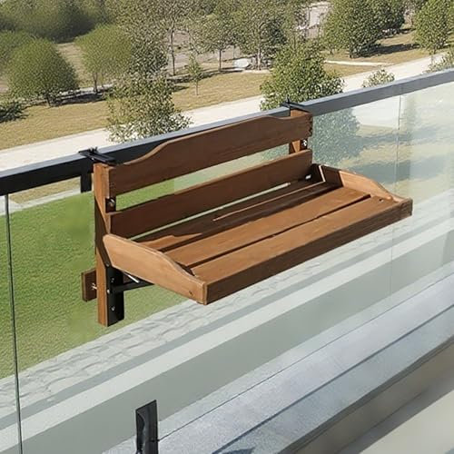 ZENSTYW Tavolo Sospeso con Ringhiera per Balcone,Tavolino Pieghevole da Balcone,Tavolo da Balcone Salvaspazio,Tavolo da Ringhiera Balcone Pieghevole per Terrazza,Giardino(60cm/23.6in)