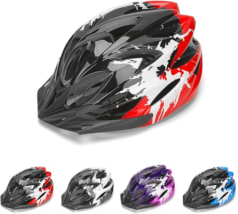 Kids Bike Helmet, Kids Helmet Age 3-14 for Boys Girls, Adjustable Children Bicycle Helmet Scooter Skating Cycling Helmet 50-58cm, Red
