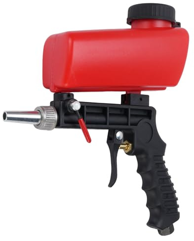 Oreilet Pneumatisk Sandblästerpistol, Pneumatisk Sandbläster, Mini Portable Sand Justerbar Handhållen Sandblästringsmaskin för Underhåll Renovering Polering