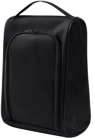 Bolsa para zapatos de golf, fútbol, botas de rugby, bolsa portátil para deportes, viajes, gimnasio, para hombres, mujeres, niños y niñas, color negro