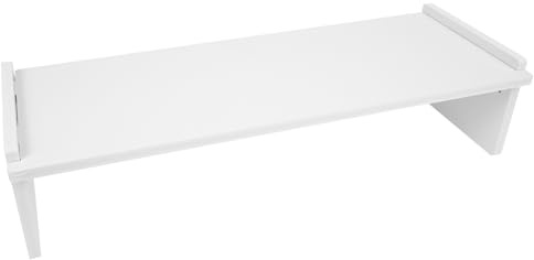 Zerodeko Support pour Écran Surélevé en Bois Blanc, Réhausseur D'écran PC Multifonction pour Bureau et Maison, Pression Cervicale Rangement Pratique