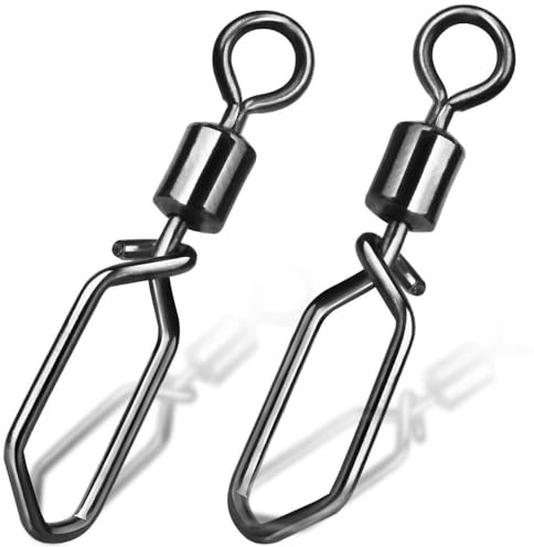 9KM DWLIFE Fishing Swivels 12# Quick Change Lure Clips Anti-tangle Sea Fishing Tackle Power Gear Accessories for Carp Pike Sea and River Fishing