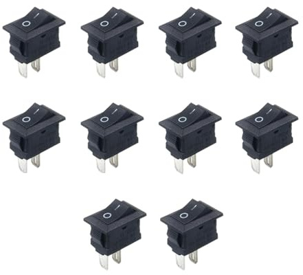 interrupteur 12v bascule voiture bateau mini bouton on off 2 broches interrupteur a bascule interupteur lot 10 noir cuivre commutateur toggle switch montage encastrable commande electrique auto marine