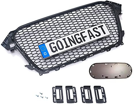 Kompatibel mit A4 B8 Kühlergrill Sport Wabengrill Front Grill mit Emblemhalter