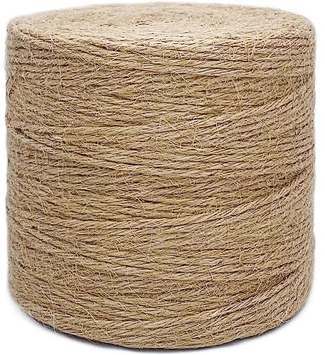 500FT Jute Twine Rope 3mm Natural Thick Garden Twine String Heavy Duty for Gardening Bundling Crafts Arts Gift Wrapping Packing Material Wedding Christmas Decoration Bulk