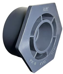 ERA 4 x 2 Schedule 80 PVC Reducer Bushing, Socket Weld Slip Heavy Duty Pressure Rated Pipe Fitting, Gray