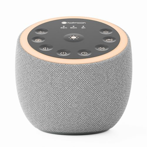 Hotmoon White Noise Machine, Sound Machine for Baby Adults with 40 High-Fidelity Sounds, 8 Colour Night Light, USB Power Supply, Sound Therapy with Timer for Sleeping Nursery Office Gift, Plug in