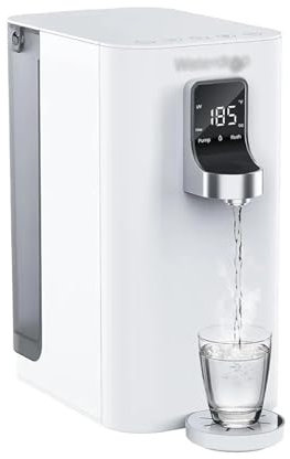 WAOCEO Depuratore d'Acqua da Tavolo Distributore di Acqua Calda istantanea Integrato Sistema ad osmosi inversa da banco 4 Opzioni di Temperatura