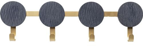 Kare Design Wandgarderobe Indigo, Blau, Garderobenleiste mit 4 Haken, Stahl Haken, 16x55x4 cm (H/B/T)