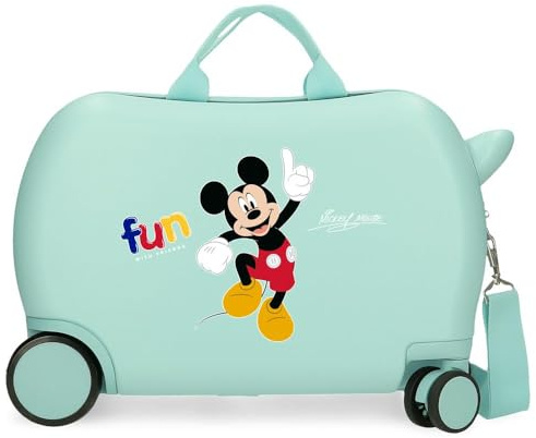 Disney Mickey Fun with Friends Equipaje- Equipaje para niños, Niños, Friends Cierre de combinación Lateral 4 Ruedas Equipaje de Mano está Fabricada en ABS, un Material rígido y Ligero.