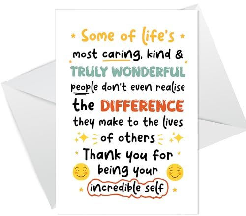 RED OCEAN Thank You Card For Someone Special, Teacher Thank You Card, Volunteer Thank You, Teaching Assistant Mentor Tutor Nurse Doctor, Friends Family Thank You Cards