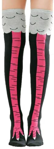 Calcetines Mujer,Calcetines Compresion Mujer,Calcetines Mujer Divertidos,Calcetines Patas de Pollo,Calcetines de Pata,la Rodilla Medias,Calcetines de Pollo,Calcetines de Compresión Mujer Regalo