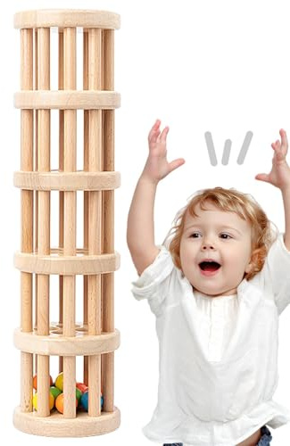 Jouet avec bâton de pluie pour enfants - bâton de pluie portable en bois, jouet avec bâton de pluie multi-usages avec perles | tube multifonctionnel pour sons de pluie pour l'éducation
