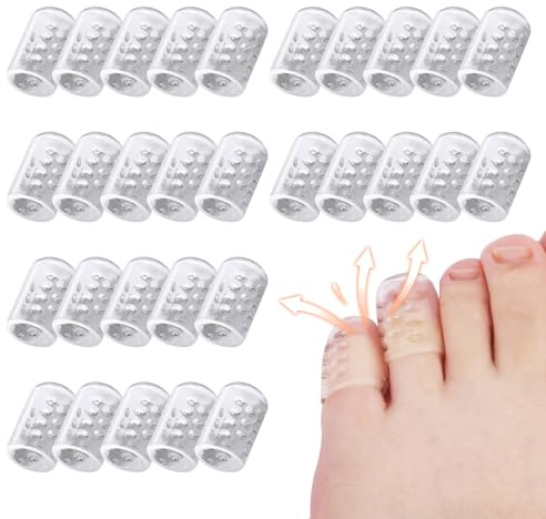 30 Pcs Silicone Gel Toe Covers, Anti-Friction Big Toe Protector Toe Sleeves Breathable Toe Caps and Toe Protectors for Women Men Toenails Protect Calluses Corns,Toe Guards