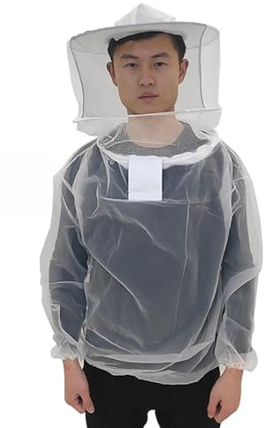 Giacca Per Abiti Da Apicoltura Ispessita, Giacca Per Apicoltura Ventilata, Abito Di Apicoltura Bianco Professionale, Giacca A Tiraggio, Con Velo, Giacca Per Abiti Da Apicoltura Con Cappe Velo Di