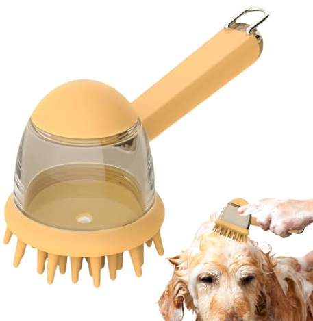 Spazzola per cani per il bagno,Spazzola per il bagno per gatti con dispenser di shampoo | Accessorio Ergonomico Per La Toelettatura Con Pulizia Profonda Per La Casa