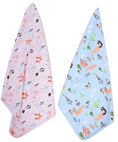 Holibanna 2 Piezas Transpirable para Unidades Colchón de Algodón con Estampado para Bebés Lavable y Reutilizable para Cambios de Pañal Casa y Viaje
