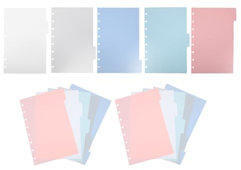 Healeved 3 Set Divisori Indice per Raccoglitori ad Anelli in Plastica con Linguette Scrivibili Colorate Fogli Separatori per Planner e Organizzazione Scolastica Divisori per Pagina