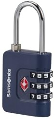 Samsonite TA Revolution - TSA-Kombinationsschloss mit 3-Ziffern-Code, Sicheres Gepäckschloss für Koffer und Taschen, Kofferschloss, Blau (Midnight Blue)