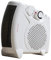 Daewoo Electric Fan Heater Upright and Flat Portable Heater With Carry Handle Safety Cut-Out Feature Adjustable Control & Fan Only Setting 2000W - White