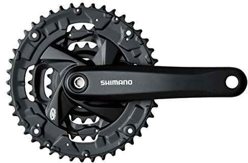 Shimano Altus FC-M371 Crankset - 170mm, 9-Speed, 48/36/26t, Riveted, Square Taper JIS Spindle Interface, Black