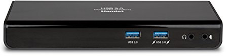 Hamlet HDOCKS300TC - Docking Station con Porte di Espansione per Notebook con Doppia Interfaccia USB 3.0 TYPE-C e Type-A, Dotato di Porte Video HDMI+DVI+ HUB 6P +LAN Gigabit + 2x Jack Audio 3.5mm