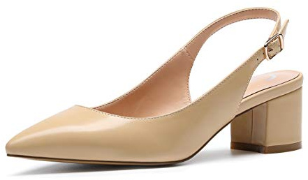Castamere Zapatos de tacón Clásicos Zapatos Mujer Tacón Fiesta Sandalias de Tacón Bajo para Mujer 5 CM PU Desnudo EU 39